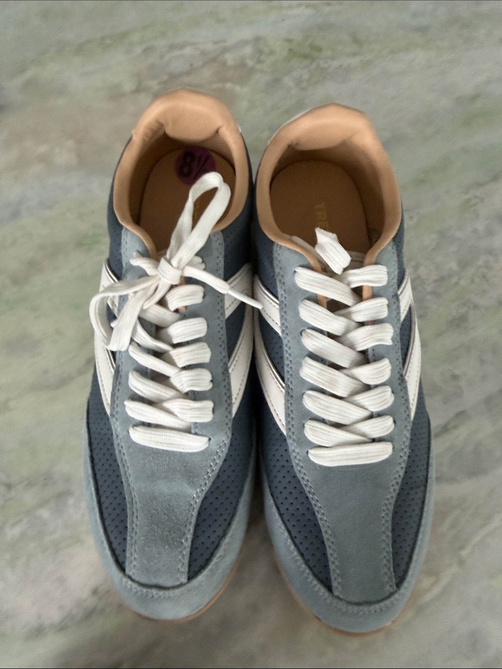 Men's Grey Suede Casual Sneakers with White Stripes